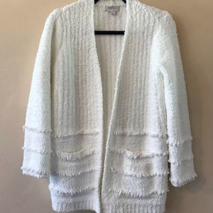 Barefoot Dreams Cozy Chic Boardwalk Cardigan, size XS, pearl color